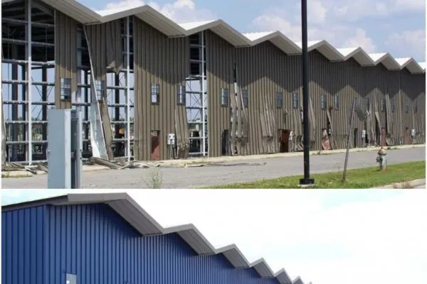 South Shore Harbour Marina before and after Western's hurricane damage restoration | Western Specialty Contractors Branches Specialize in Recovery Services for Facilities Damaged by Natural Disasters